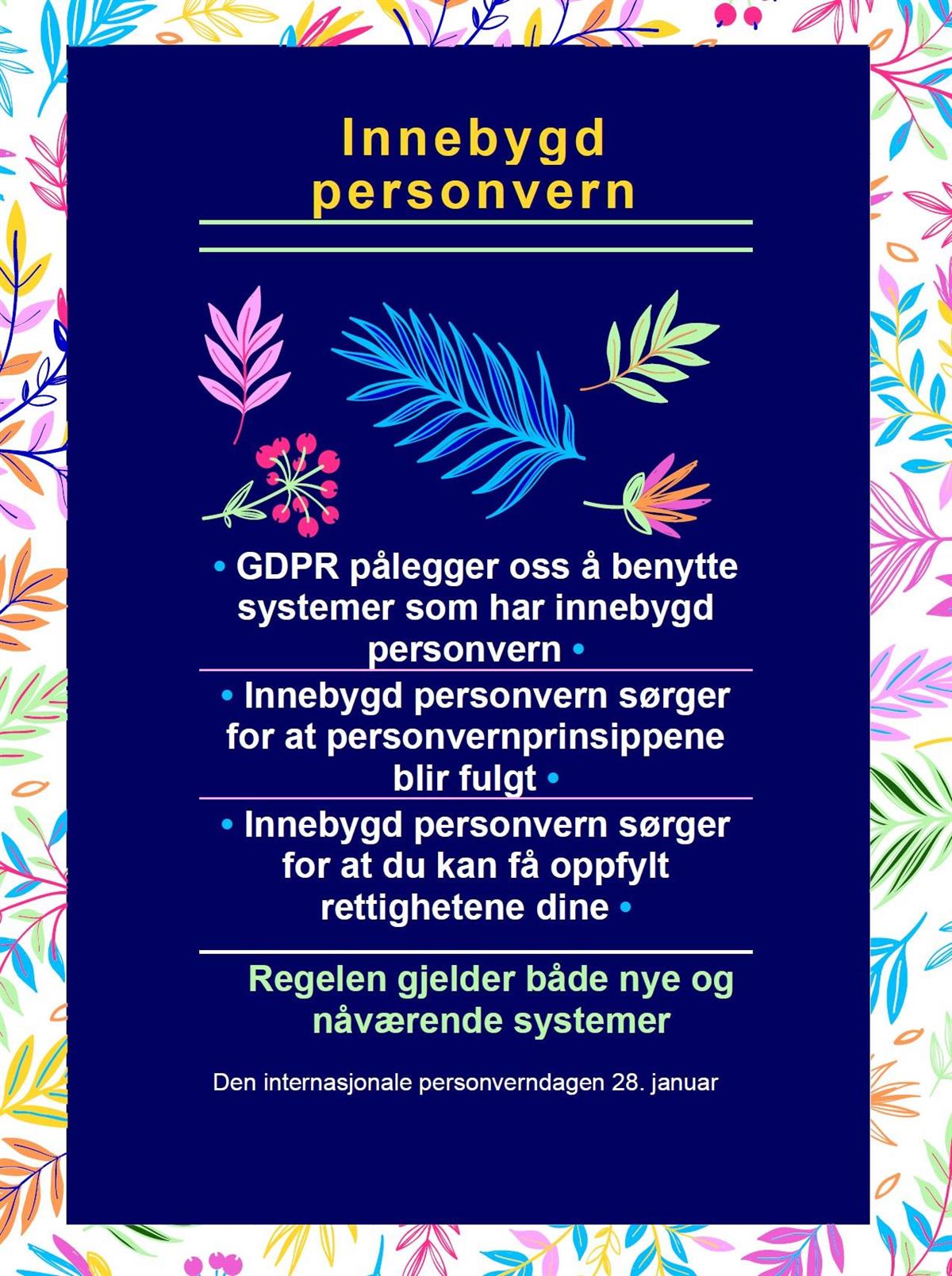 Plakat om opplysninger for personvern i forbindelse med den internasjonale personverndagen 20. januar 2023 - Klikk for stort bilde